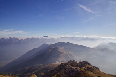 Scenic view of mountains against sky