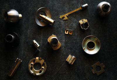 High angle view of coffee on table