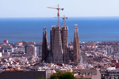 Aerial view of buildings in city