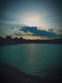 Scenic view of sea against sky at sunset