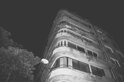 Low angle view of building against sky at night