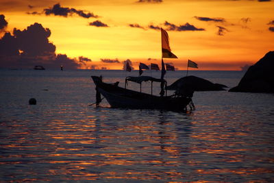 Scenic view of sea at sunset