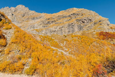 Scenic view of mountains against clear sky