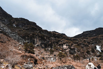 Low angle view of mountain against sky