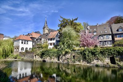 Reflection of buildings in water