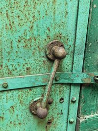 Close-up of rusty metal door