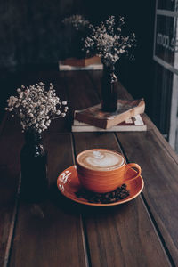 Coffee cup on table