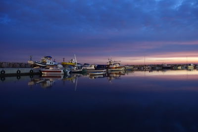 Scenic view of sea against sky at night