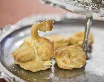 Close-up of desserts on cakestand