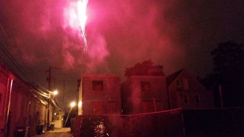 Illuminated lights at night