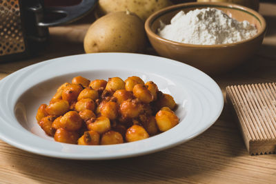 Close-up of food in bowl on table