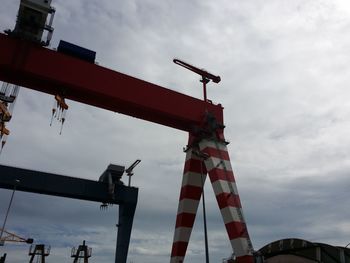 Low angle view of building against cloudy sky