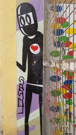 Close-up of graffiti on wall