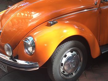 Close-up of yellow car