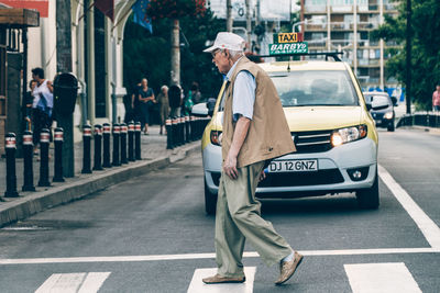 People standing on city street