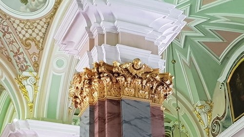 Low angle view of food in glass ceiling