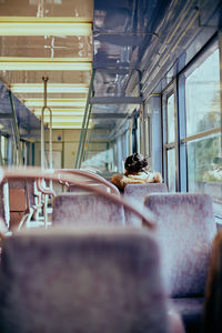 Man sitting in train