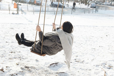 Man on swing