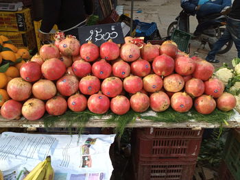 Various fruits for sale at market stall