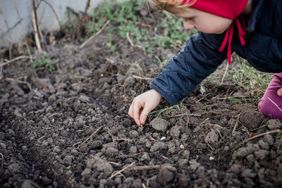 Low section of person gardening