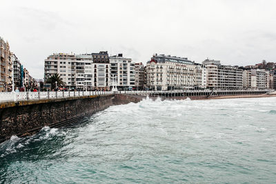 Residential buildings built on shore in donostia