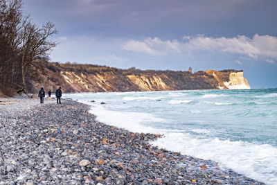 The kap arkona coast. the northernmost piece of ruegen island, germany. amazing walk on gravel beach