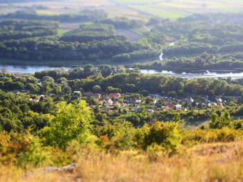 High angle view of town