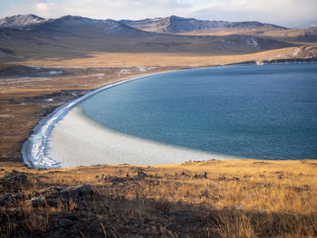 Scenic view of beach against sky