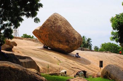 Rock formations on landscape
