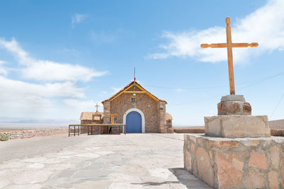 The church of a small village named cupo in the middle of atacama desert in northern chile.
