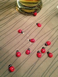 Close-up of strawberries on table