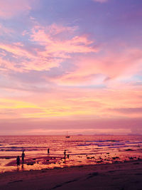 Scenic view of sea at sunset