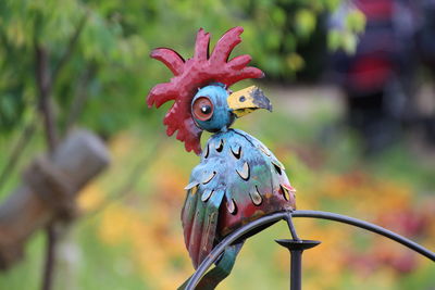 Close-up of a bird sculpture