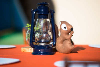 Close-up of stuffed toy on table