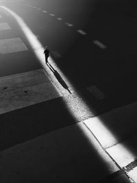 High angle view of man on street