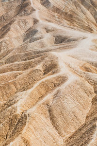 High angle view of unique rock formations at death valley national park