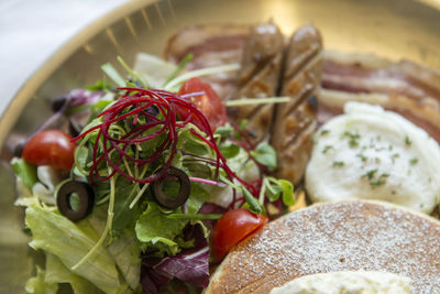 Close-up of food in plate on table