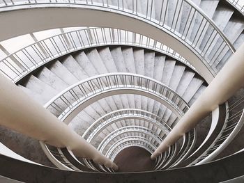 High angle view of spiral staircase