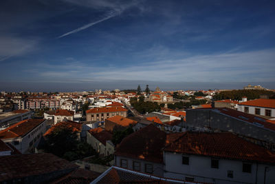 High angle view of cityscape against sky