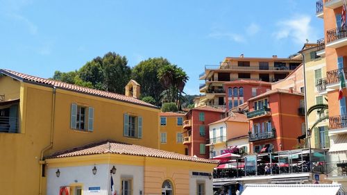 Low angle view of buildings against sky