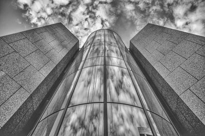 Low angle view of modern building against sky