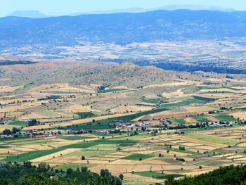 Aerial view of agricultural landscape