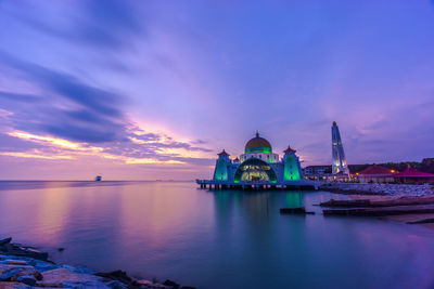 View of sea at sunset