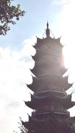 Low angle view of temple against sky