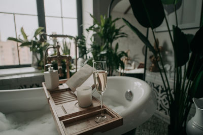 Close-up of sink in bathroom