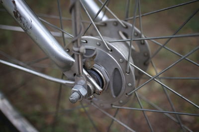 Close-up of bicycle wheel