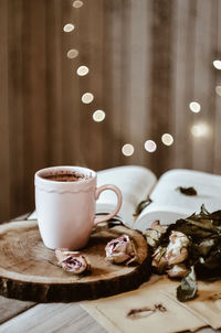 Close-up of coffee on table