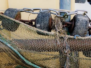 Empty nets after a long fishing day in the north sea 