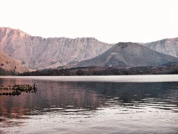 Scenic view of lake and mountains