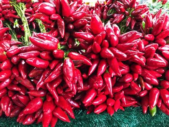 Full frame shot of red chili peppers